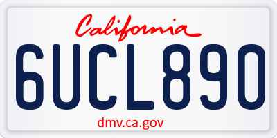 CA license plate 6UCL890
