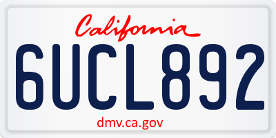 CA license plate 6UCL892