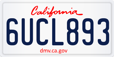 CA license plate 6UCL893