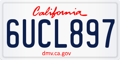 CA license plate 6UCL897