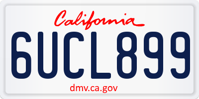 CA license plate 6UCL899