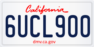 CA license plate 6UCL900