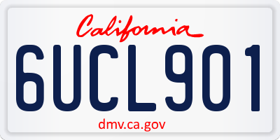 CA license plate 6UCL901