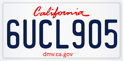 CA license plate 6UCL905