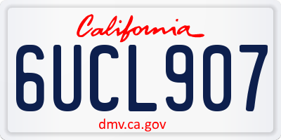CA license plate 6UCL907