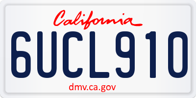 CA license plate 6UCL910