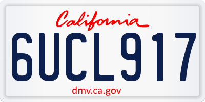CA license plate 6UCL917