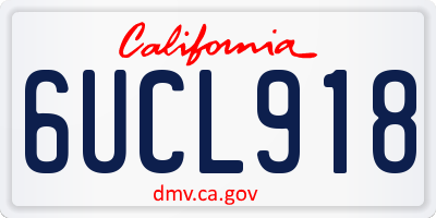 CA license plate 6UCL918