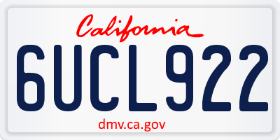 CA license plate 6UCL922
