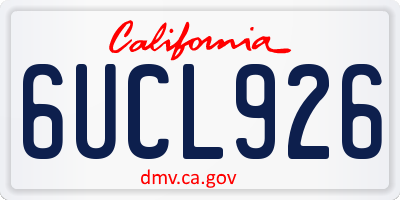 CA license plate 6UCL926