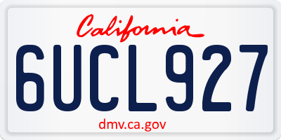 CA license plate 6UCL927