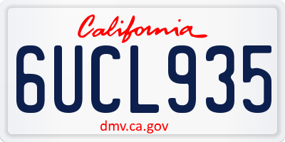 CA license plate 6UCL935