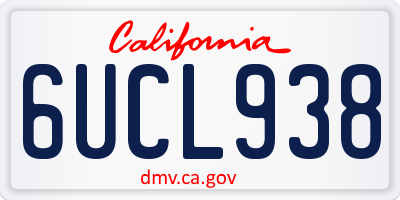 CA license plate 6UCL938