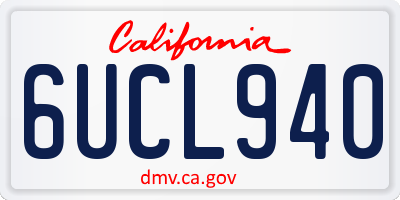 CA license plate 6UCL940