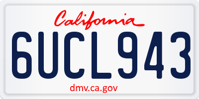 CA license plate 6UCL943