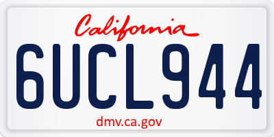 CA license plate 6UCL944