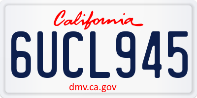 CA license plate 6UCL945