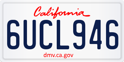 CA license plate 6UCL946