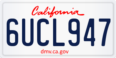 CA license plate 6UCL947