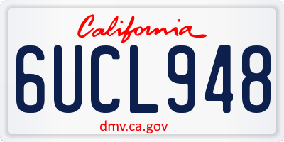 CA license plate 6UCL948
