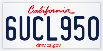 CA license plate 6UCL950