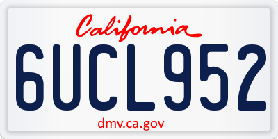 CA license plate 6UCL952