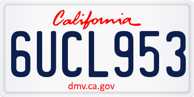 CA license plate 6UCL953