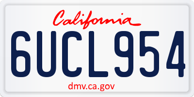 CA license plate 6UCL954