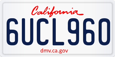 CA license plate 6UCL960