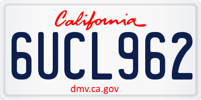 CA license plate 6UCL962