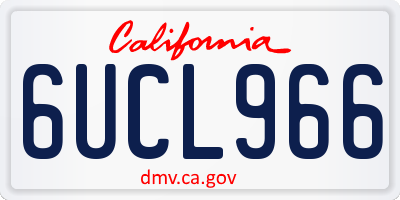 CA license plate 6UCL966