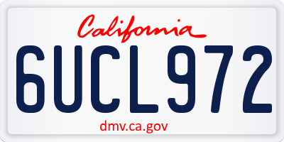 CA license plate 6UCL972