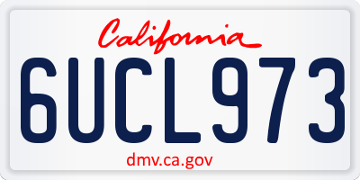 CA license plate 6UCL973