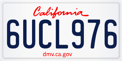 CA license plate 6UCL976