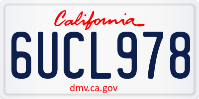 CA license plate 6UCL978