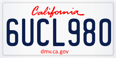 CA license plate 6UCL980