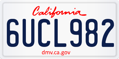 CA license plate 6UCL982