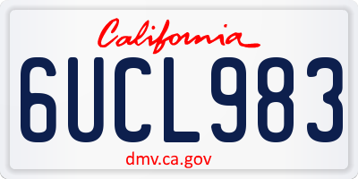 CA license plate 6UCL983