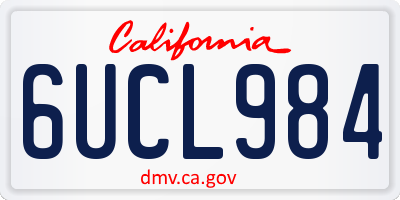 CA license plate 6UCL984