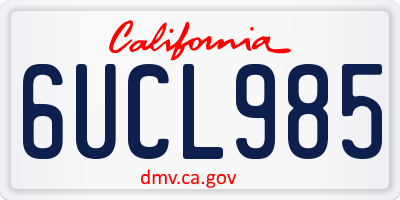 CA license plate 6UCL985