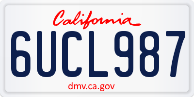 CA license plate 6UCL987