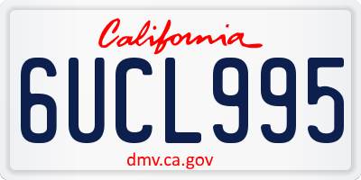 CA license plate 6UCL995