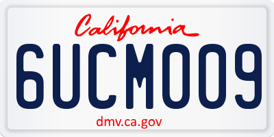 CA license plate 6UCM009