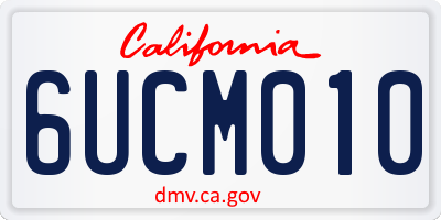 CA license plate 6UCM010