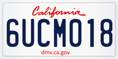 CA license plate 6UCM018