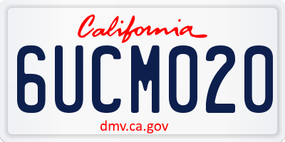 CA license plate 6UCM020