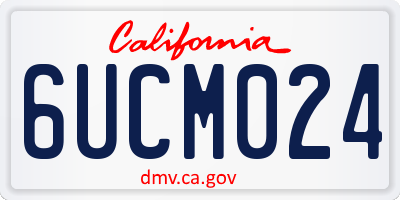 CA license plate 6UCM024