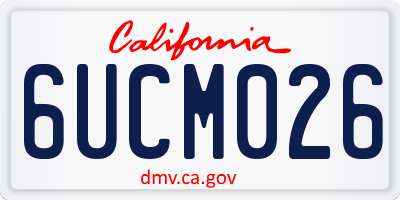 CA license plate 6UCM026