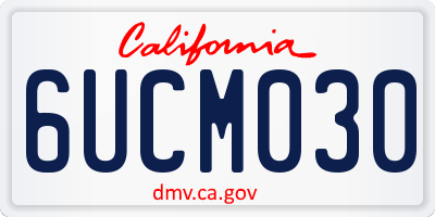 CA license plate 6UCM030