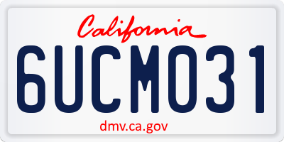CA license plate 6UCM031